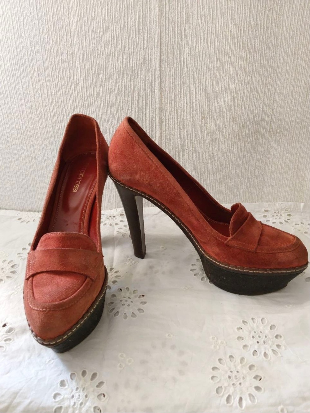 Sergio Rossi suede platform heels